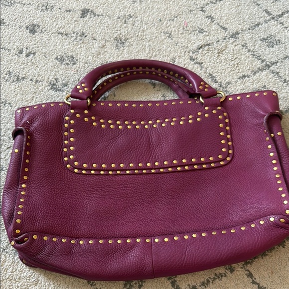 Wilson’s Leather Studded dark Pink Leather Tote Bag - Picture 7 of 9